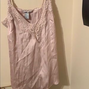 pink satin tank top